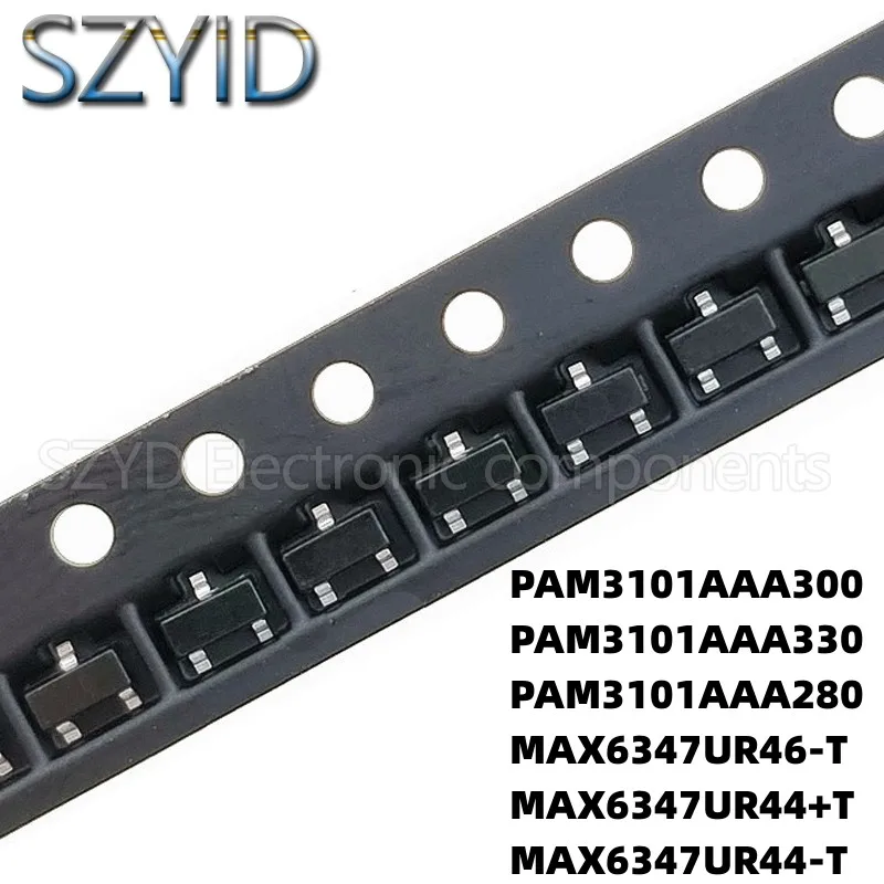

100PCS SOT23 PAM3101AAA300 PAM3101AAA330 PAM3101AAA280 MAX6347UR44+T MAX6347UR44-T