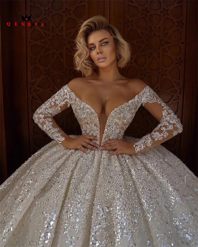 Женское винтажное бальное платье Пышное Платье с длинным рукавом украшенное