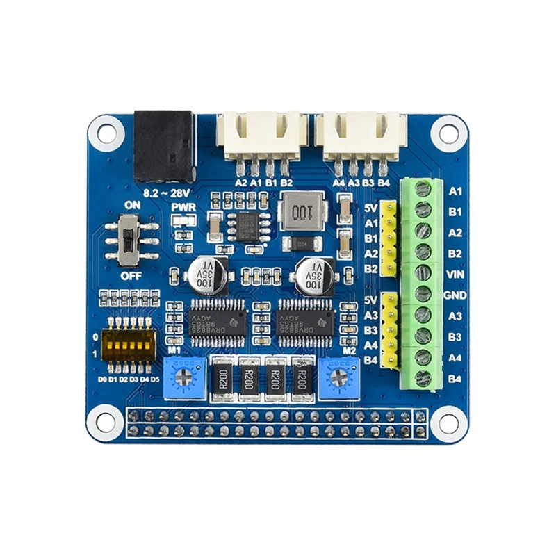 

For Raspberry Pi 4B 3B 3B+ Pi Zero 2 W Stepper Motor Driver Board DRV8825 Module Two Motor Road Expansion Board