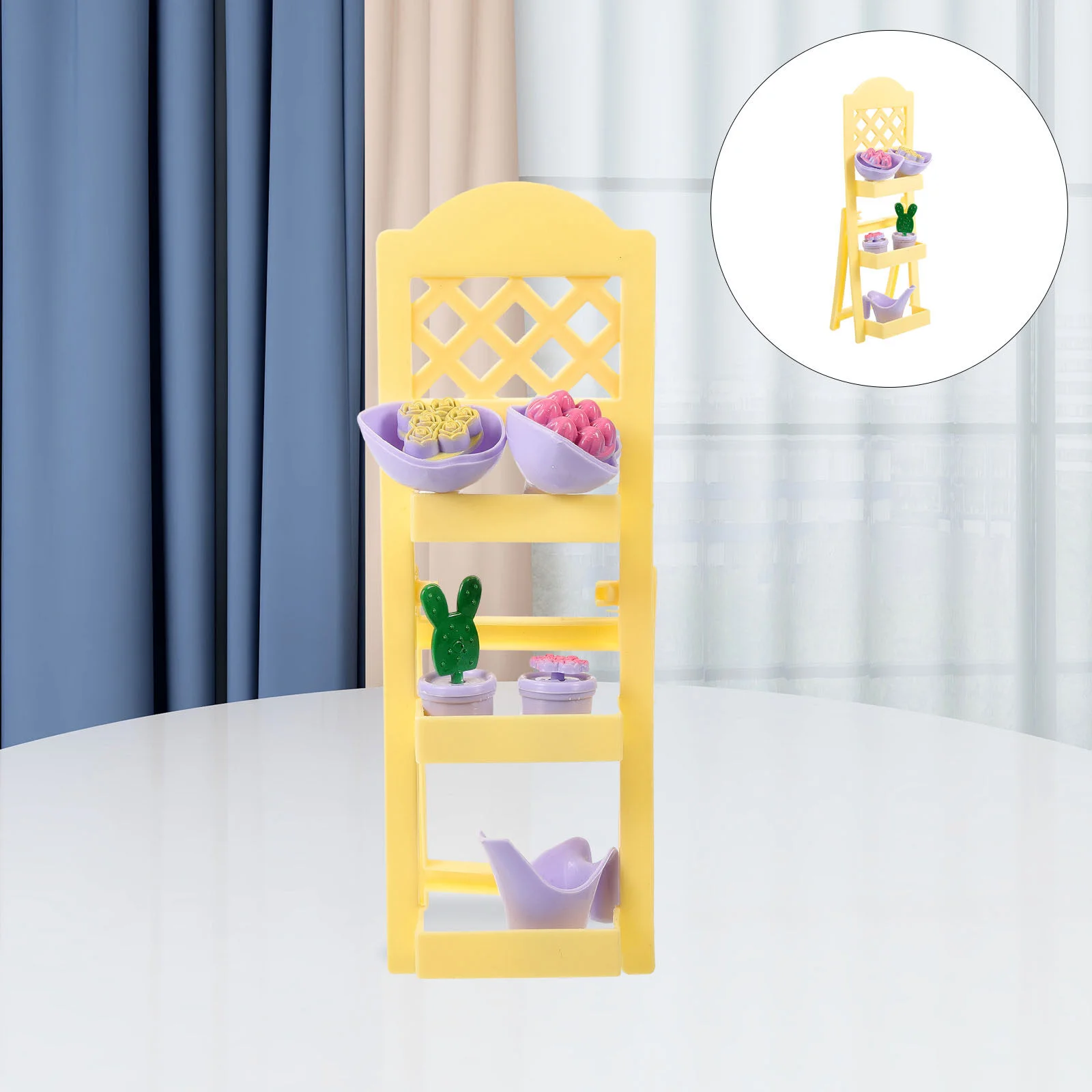 

Balcony Flower Stand Miniature Flowers Adornment House Food Play Plastic Storage Shelves Cactus Decorations For Home