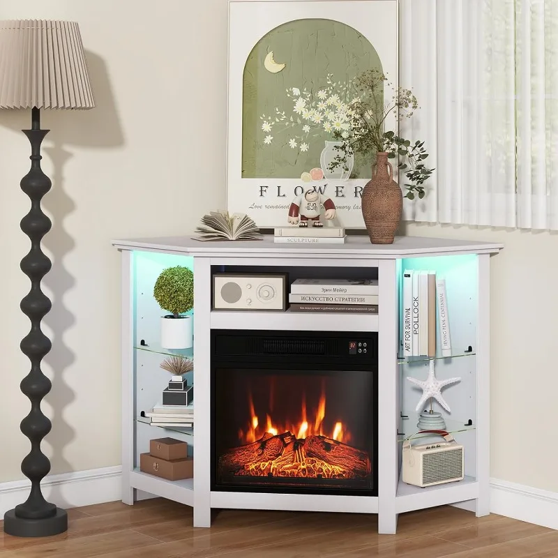 Угловая подставка для телевизора камина — развлекательный центр электрического