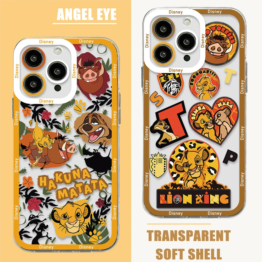 

Cartoon Disney King of The Jungle Phone Case for IPhone 14 13 12 Mini 11 Pro Max X XR XS 7 8Plus Soft Silicone Transparent Cover