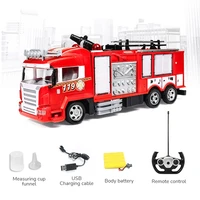 rc fire truck toys for children mixing crane water spouting engineering truck remote control dump car kids christmas gift
