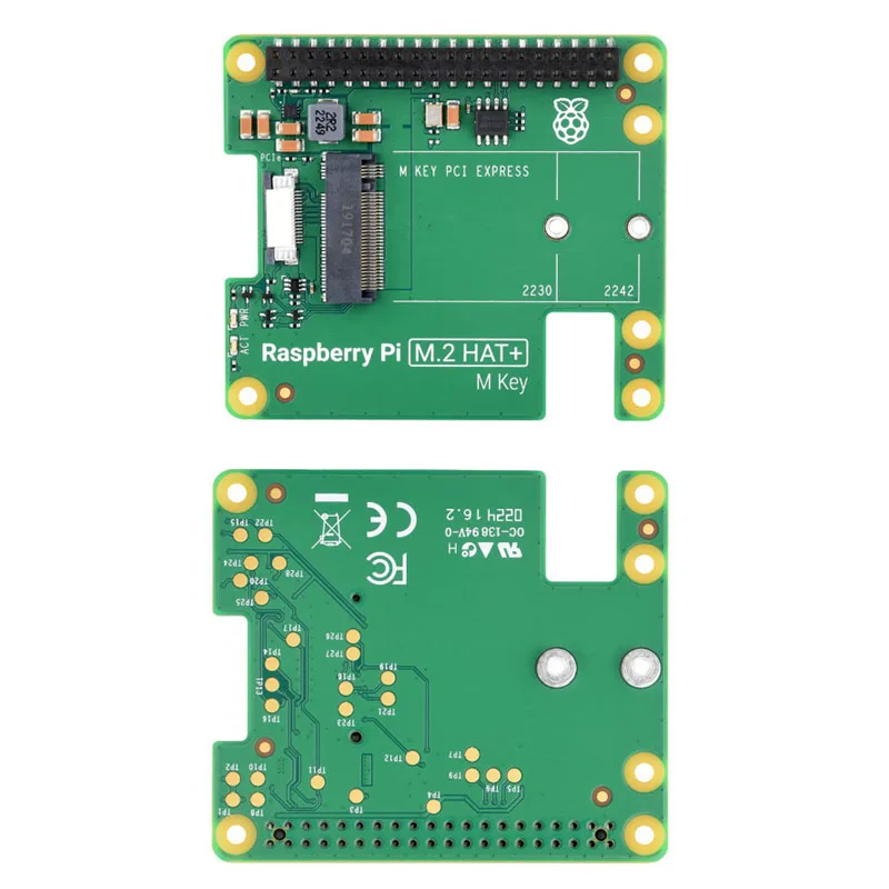 Официальная Raspberry Pi 5 M.2 HAT + Gen2 Gen3 NVME SSD 2230/2242 Размер M ключ PCI Express GPIO Плата расширения