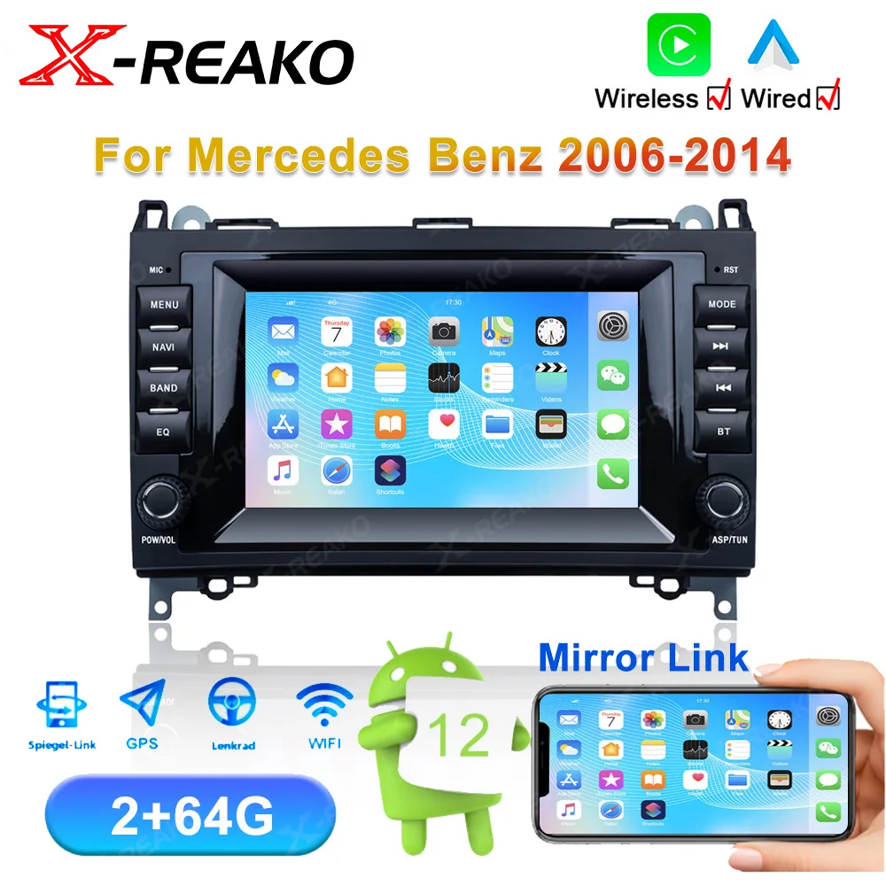 

Магнитола для Mercedes Benz B200, мультимедийный плеер на Android 12, с 2 Гб ОЗУ, 64 Гб ПЗУ, GPS, Wi-Fi, типоразмер 2DIN