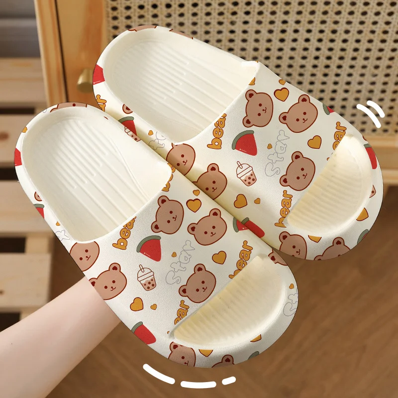 

Graffiti woman slippers summer slide cartoon shoes eva outdoor woman slides soft thick soled