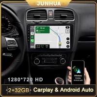 junhua 2 din android car radio carplay multimedia for vw golf 5 6 polo 6r passat b6 tiguan skoda 232gb rom dsp 720p gps navi