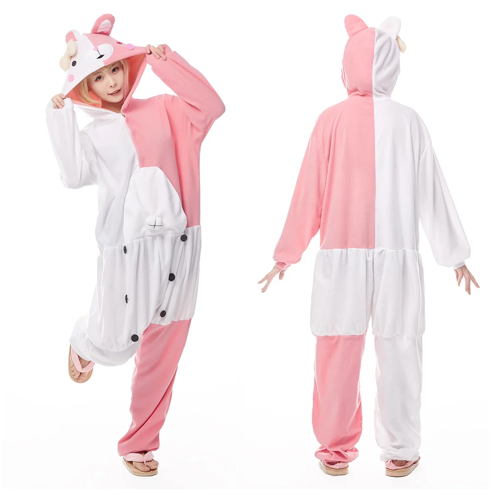 Danganronpa Sleepwear Monokuma Monomi Cosplay Costumes Jumpsuit Pajamas Halloween Carnival