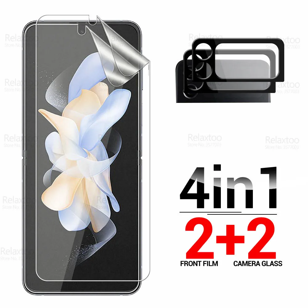 

Стеклянная Гидрогелевая пленка 4 в 1 для камеры Samsung Z Flip 4, Защитная пленка для экрана Samsung Galaxy ZFlip4 ZFlip 4 Flip4 4, флип-пленка для телефона