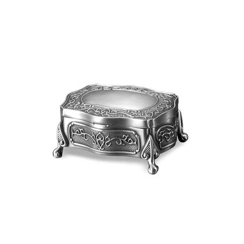 

High Quality Luxury Custom Embossed Souvenir Europe Style Metal Vintage Jewelry Box