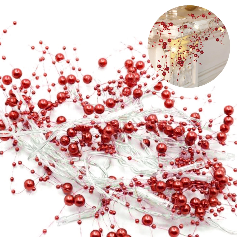 

Battery Powered Bedroom Home Romantic 2.5m LED Garland Party Indoor Festival Berry Beaded String Light Christmas Decor Fireplace