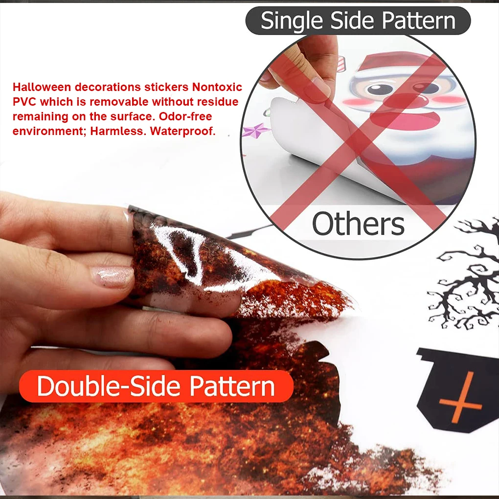 6 листов Съемные Наклейки на окна Хэллоуин |