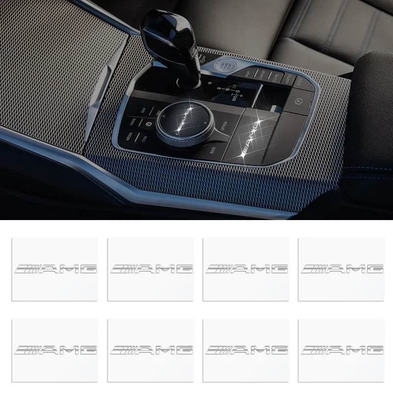 2/5/10pcs 3D Metal Car Interior Decoration Stickers For Mercedes Benz AMG B/C/E/S Class A C200L GLC GLK Auto Accessories