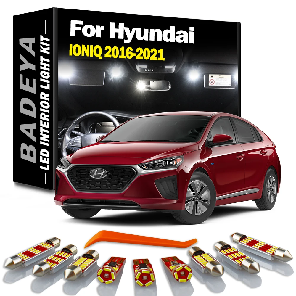 

13 шт., автомобисветодиодный СВЕТОДИОДНЫЕ Лампы Canbus для Hyundai IONIQ 2016 2017 2018 2019 2020 2021