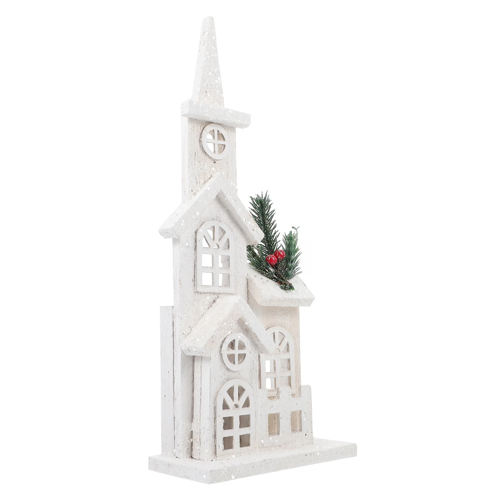 

Tabletop Fireplace Christmas House Showcase Ornament Chic Desktop Adorn Accessories Xmas Home Decor White