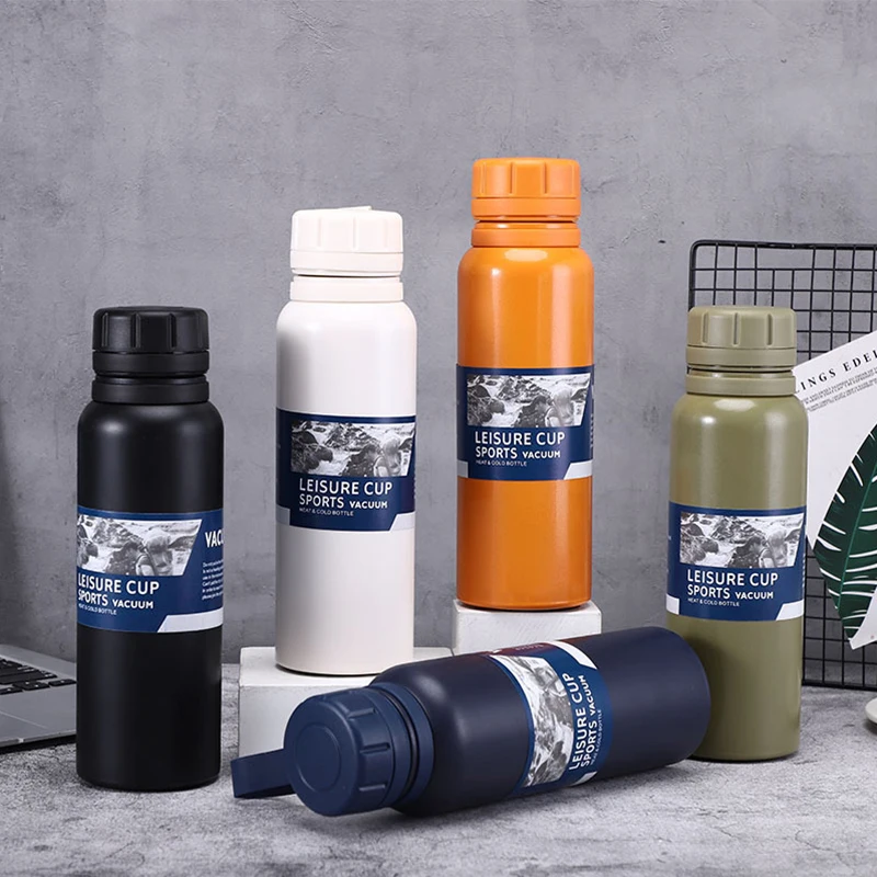 

500ml/750ml 304 Large Capacity Double deck Stainless Steel Thermos Bottle Portable Vacuum Outdoor Water Cup