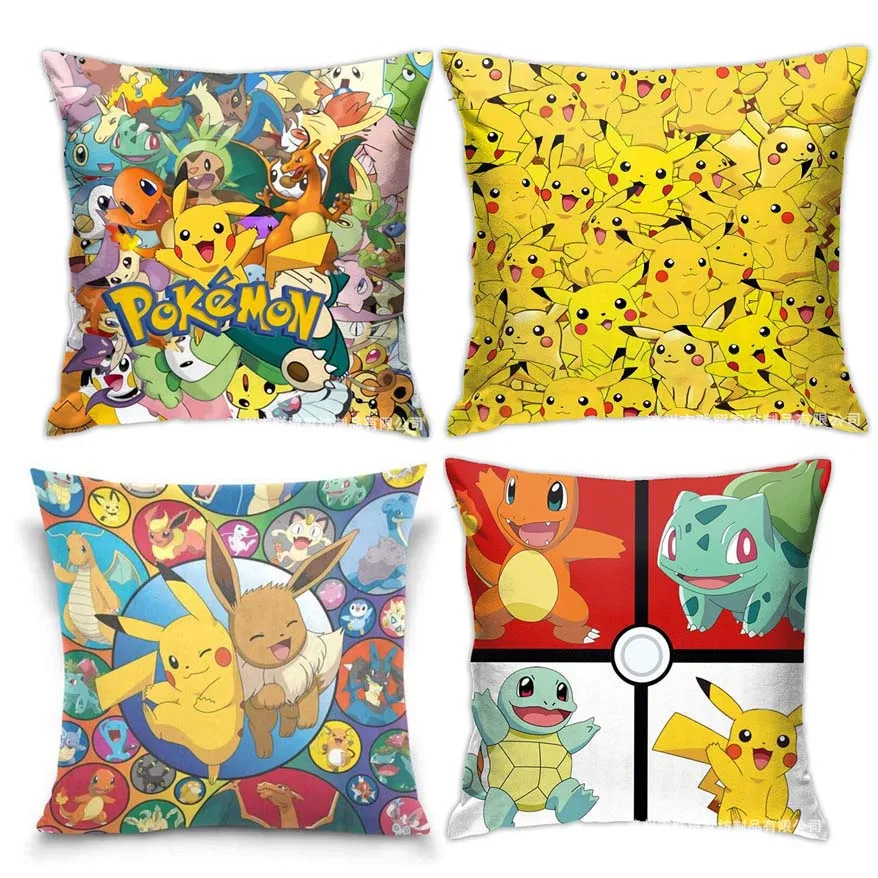 

Pokemon Pillowcase Toy Pikachu Anime Cartoon Pattern Pillowcase Pikachu Cushion Cover Pillowcase Home Decoration 45*45CM
