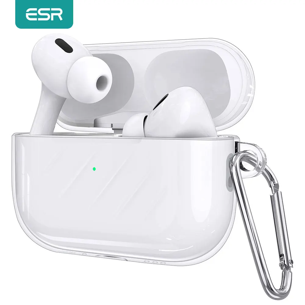 

Прозрачный чехол ESR для AirPods Pro 2, Чехол Air Ripple, защитный чехол из ТПУ для Airpods Pro 2022, прозрачный чехол с брелоком для Air Pods