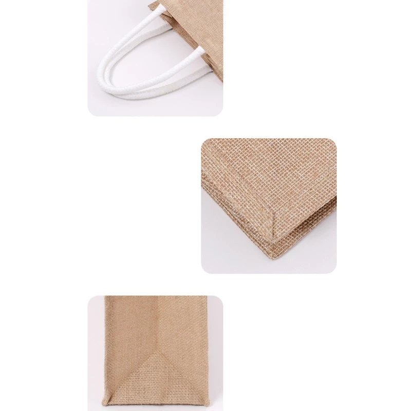 

Q1QA Women Jute Burlap Tote Bag Large Grocery Bags with Handles Shopping Bag Reusable