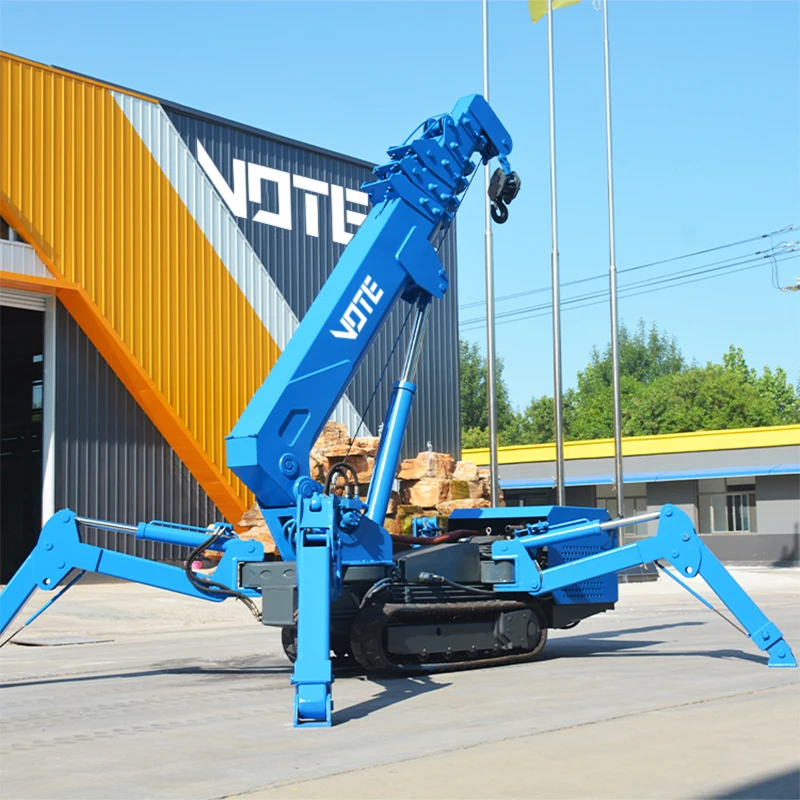 Spider Crane 1t 3t 5t 8t 12t Customizable Small Mobile Portable Folding Crane 360 Degree Rotary For Narrow Space Crawler Crane