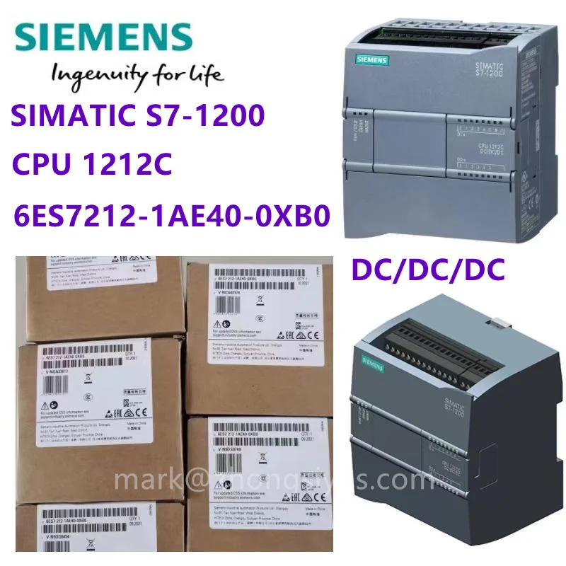 

SIEMENS SIMATIC S7-1200 COMPACT CPU 1212C PLC DC Onboard I/O: 8 DI 24 V 6 DO 2 AI 0-10V 20.4-28.8 6ES7212-1AE40-0XB0 1BE40 1HE40
