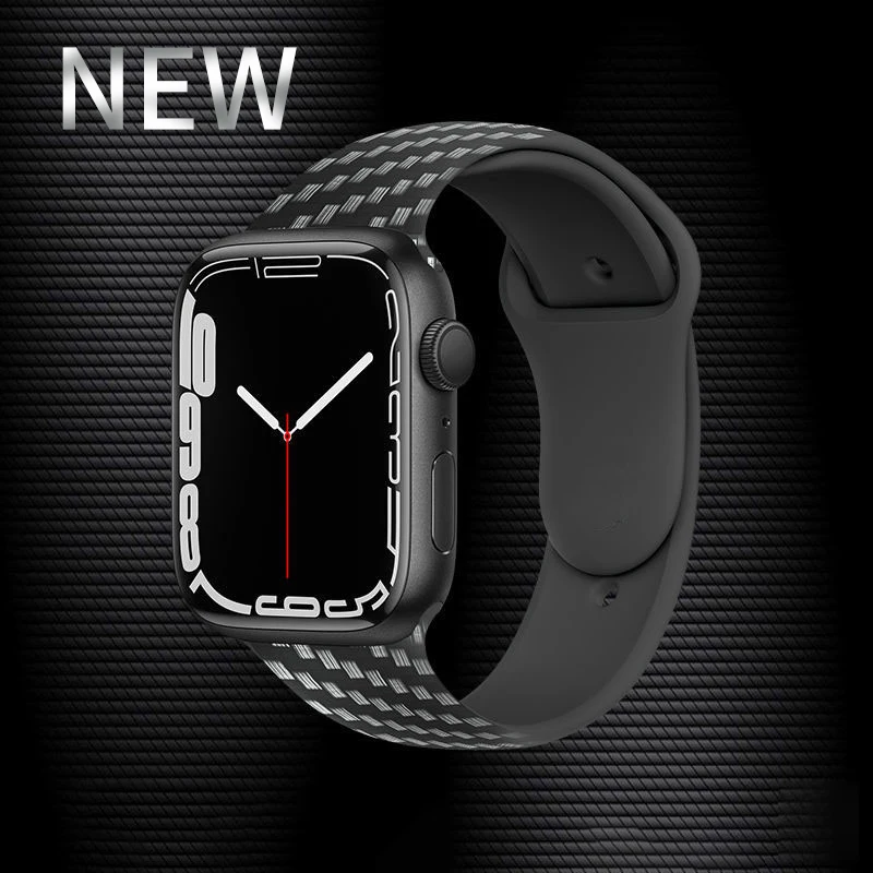 

Ремешок из углеродного волокна для Apple Watch, сменный Браслет для iWatch 7 6 5 4 3 SE поколения, 45 мм 40 мм 38/42 мм 44 мм