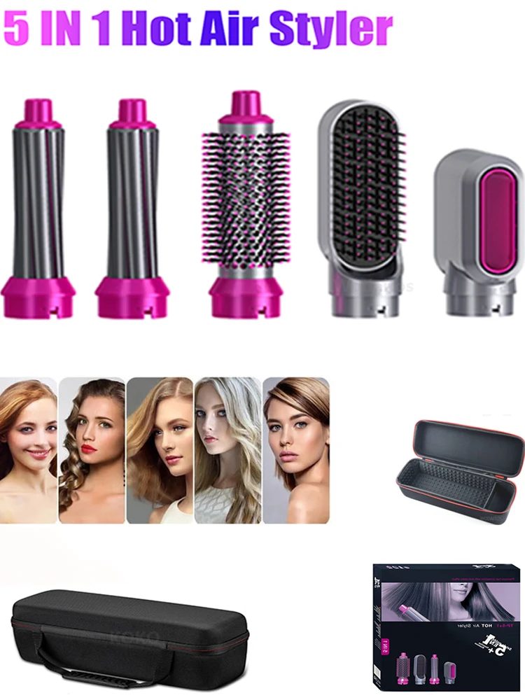 5 in 1 Hair Dryer Comb бигуди Hair Straightener Brush Electric Hair Curler Professional Hair Styler Curling Iron Styling Tool
