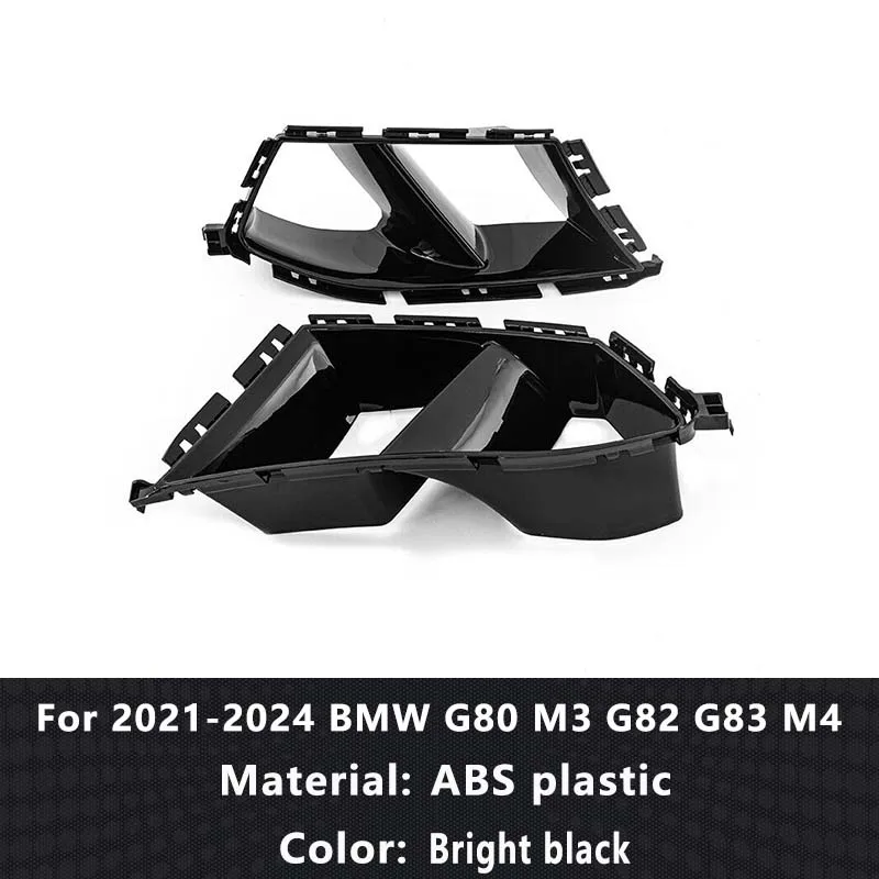 

Для BMW G80 G82 G83 M3 M4 2021-2024 Крышка вентиляционного отверстия Решетка Глянцевый черный ABS Передний бампер Боковые вентиляционные отверстия Декоративный спойлер Аксессуары