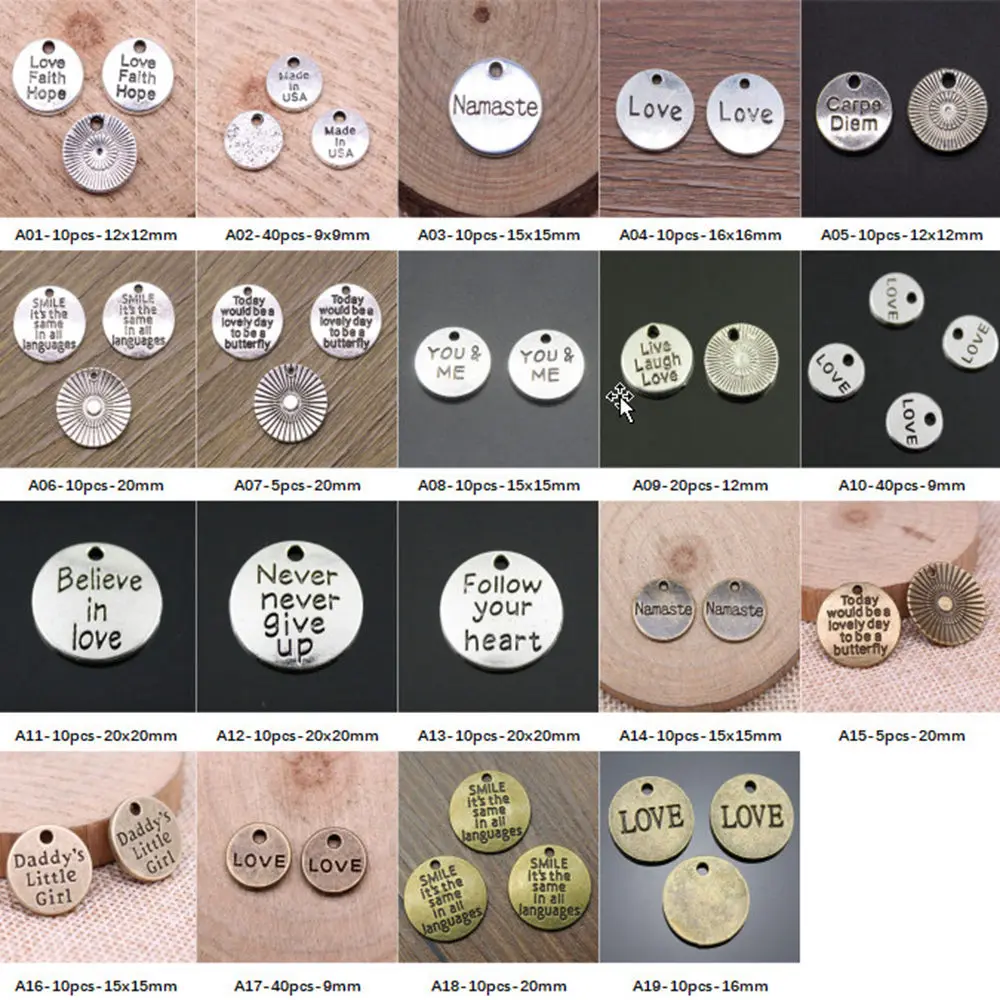 

New Arrival Small Round Plate Charms For Jewelry Making Gifts For Women