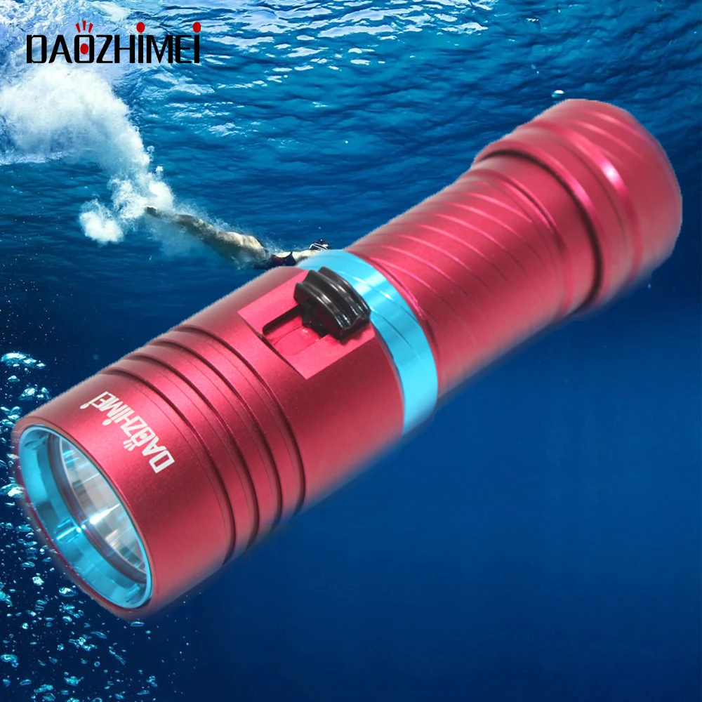 

Waterproof IPX8 Underwater Dive Light 80 Meter XM-L2 LED Diving Flashlight 26650 yellow Lanterna Camping Fishing Lamp