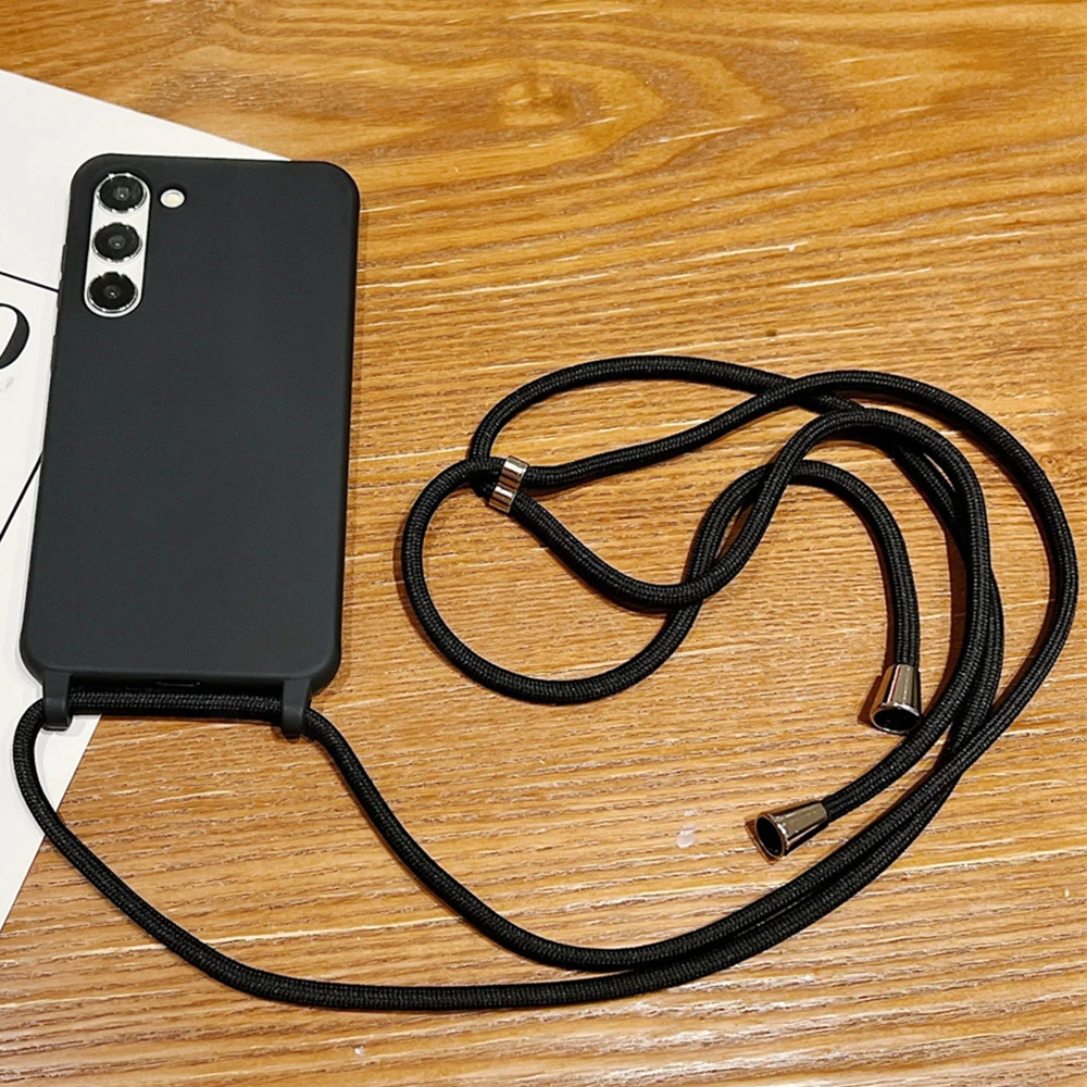 Силиконовый чехол для телефона с ожерельем через плечо Samsung S24 S23 Ultra S22 Plus FE Note 20 A54