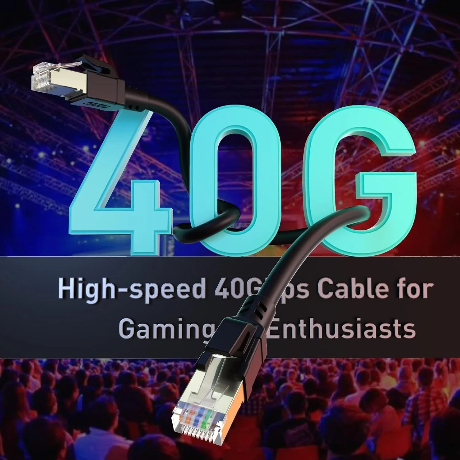 3 м/10 футов сверхмощный экранированный Ethernet-кабель Cat8 40 Гбит/с/2000 МГц