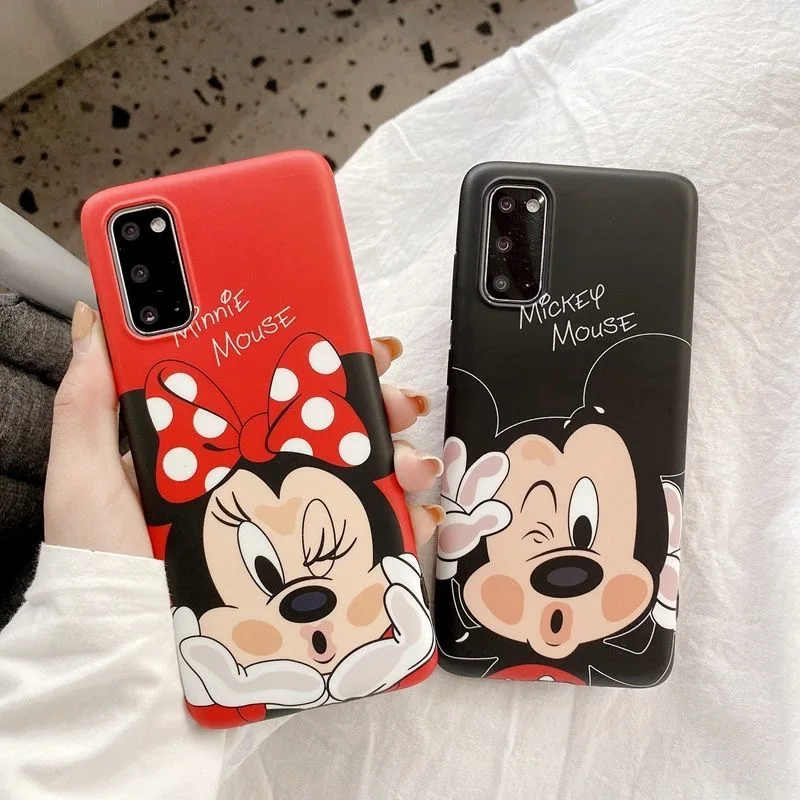 

Disney Mickey Minnie For Couple Phone Case For Samsung S21Ultra S20 FE Note 9/8 Soft Silicone All-inclusive Fashion Shell Bag