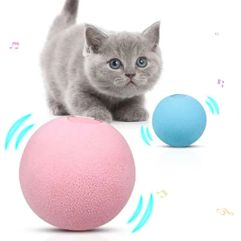 

Smart Cat Toys Interactive Ball Plush Electric Catnip Training Toy Kitten Touch Sounding Pet Product Squeak Toy Ball Cat Supplie