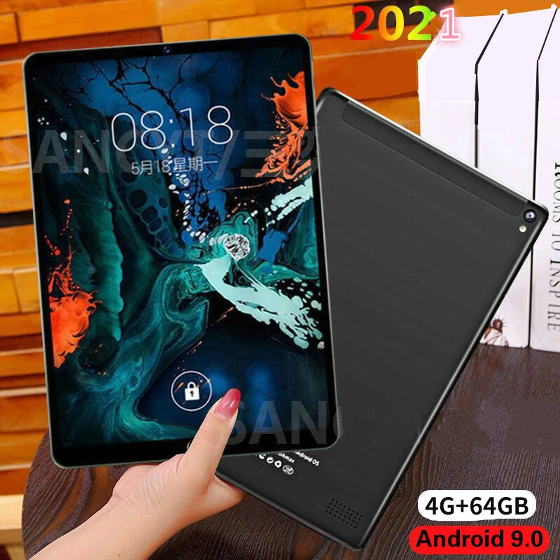2023 New 10.1 inch Android 9.0 Tablet Octa Core 4G RAM 64GB Tablets ROM Dual SIM Card 4G Tablet PC with Free Gifts