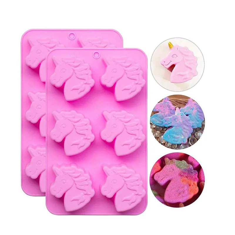 Пищевой класс единорог силиконовые формы желе силиконовые единорог головы формы для шоколада конфеты торт кекс мыло кубик льда лоток