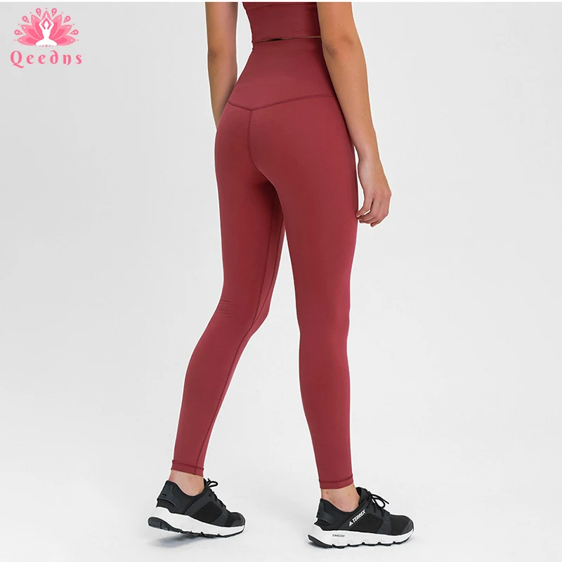 

Qeedns SUPER HIGH RISE Naked-feel Yoga Pants Gym Sport Tights Women Cozy Soft Fitness Workout Legging Full Length