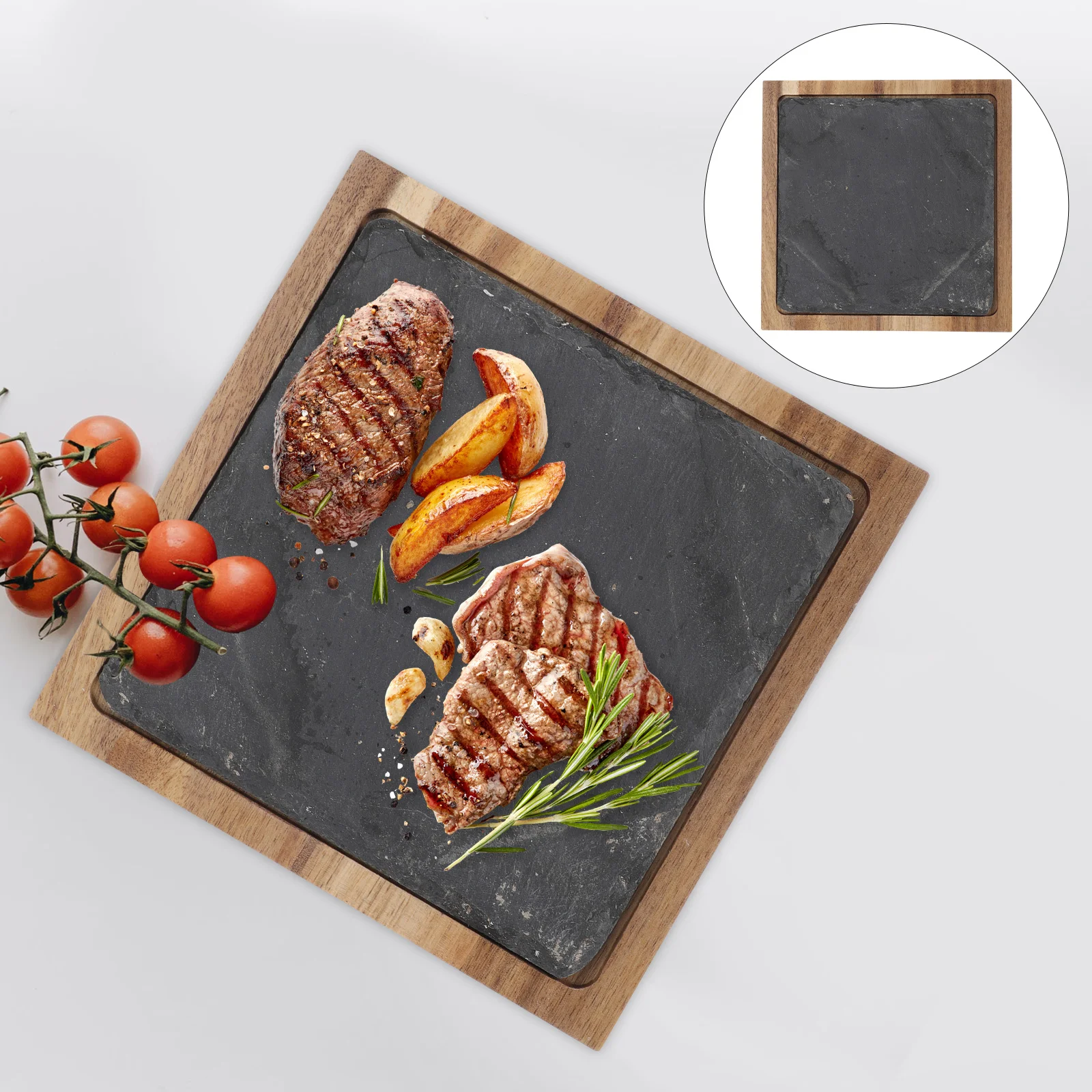 

Plate Steak Tray Serving Sushi Slate Japanese Plates Snack Wooden Platter Cheese Wood Dish Appetizer Dessert Board