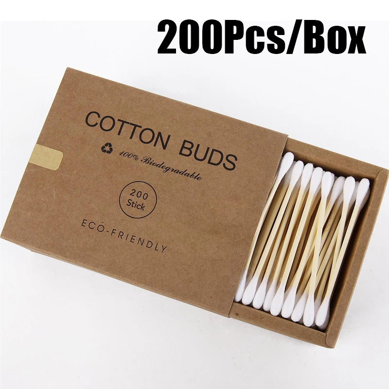 

100/200 шт., одноразовые ватные палочки для бровей и губ