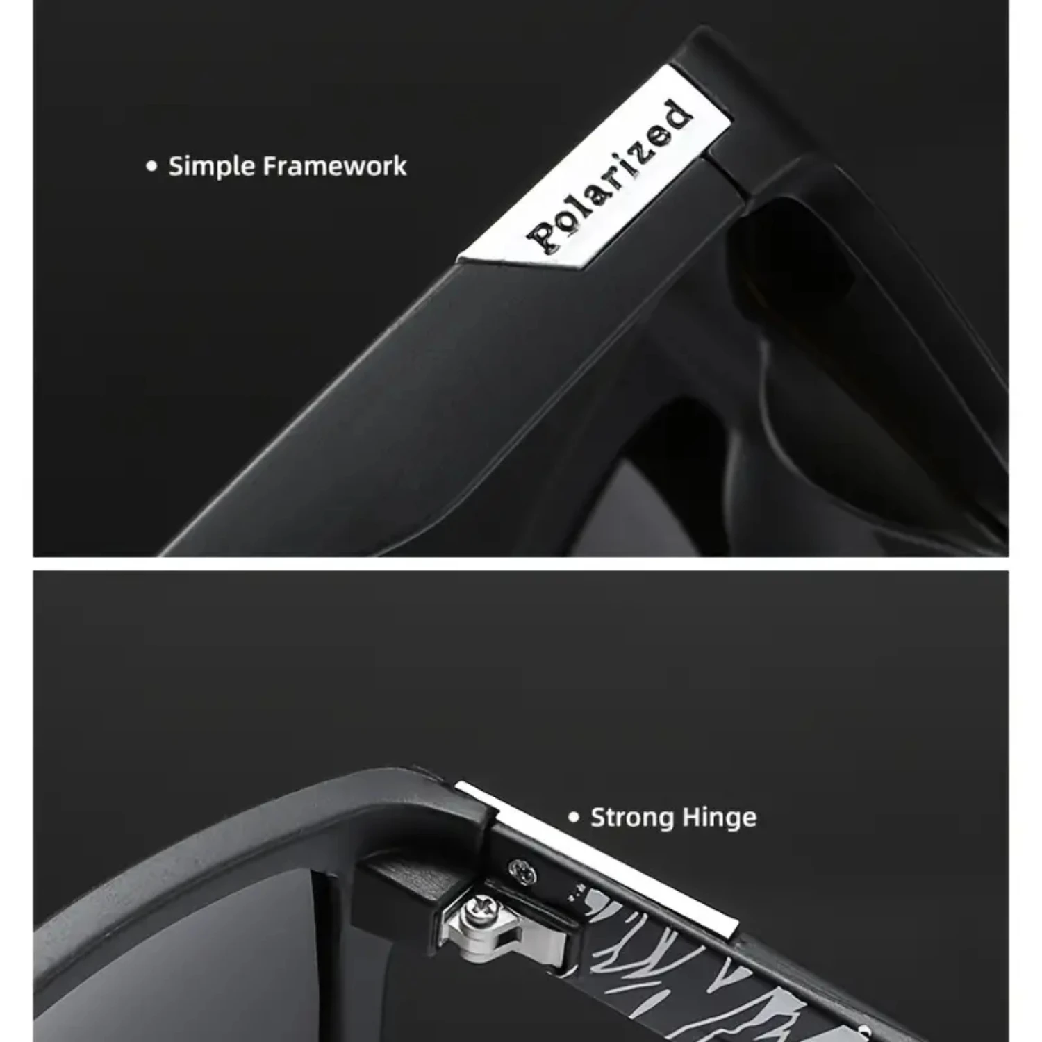 Классические стильные мужские солнцезащитные очки в поляризованной квадратной