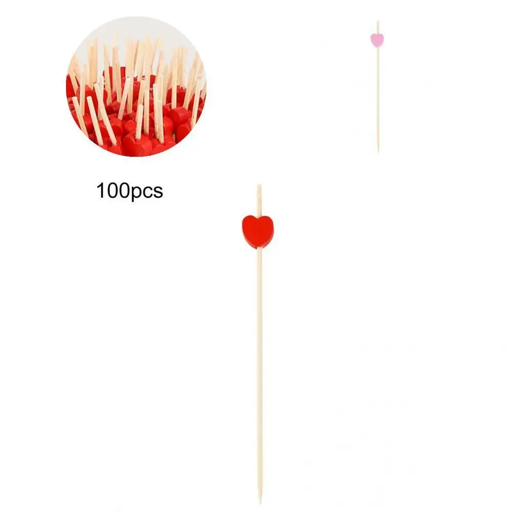 

Durable Fruit Picks Bright Color Bamboo Garnish Skewer Cocktail Picks Food Picks Dessert Picks 100Pcs