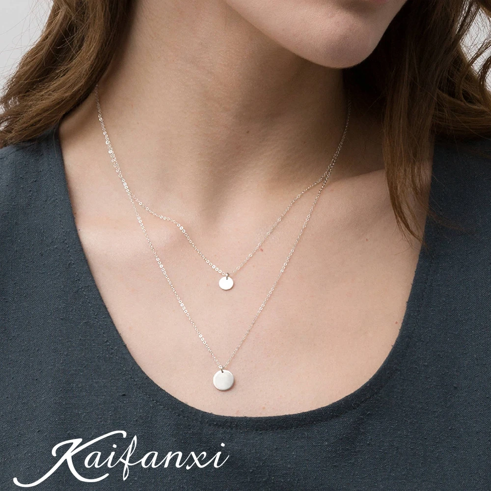 

Kaifanxi Women's Stainless Steel Necklace Korean Style Multilayer Necklace Dainty Girls Statement Jewelry