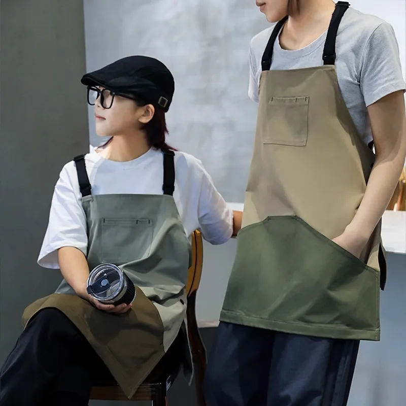 Кухонный водонепроницаемый фартук с карманами для мужчин и женщин нагрудники