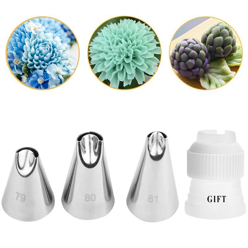 

4 шт., набор насадок для глазури из нержавеющей стали