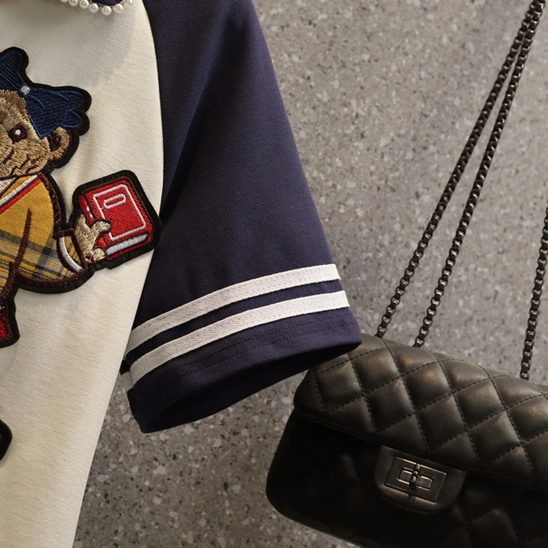 Женский Повседневный костюм-двойка элегантный белый топ с мультяшным принтом и