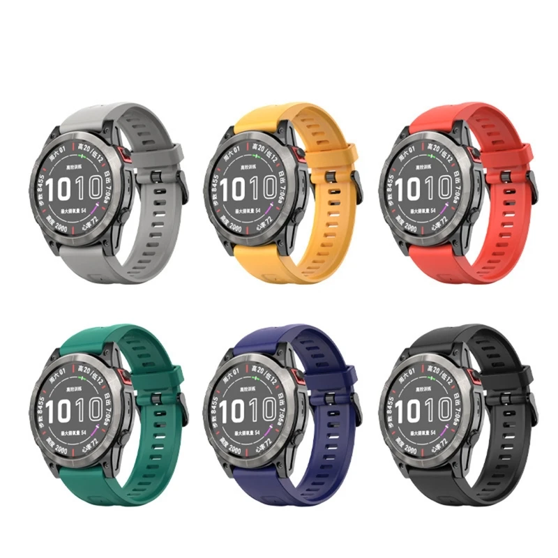 

Регулируемый спортивный силиконовый сменный водонепроницаемый ремешок для браслета, совместимый с Garmin Fenix 7 22 мм