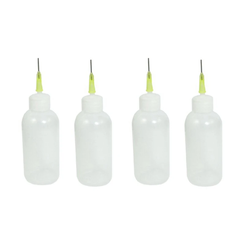 

4PCS Clear White Needle Nozzle Plastic Sewing Machine Oil Bottle 50Ml
