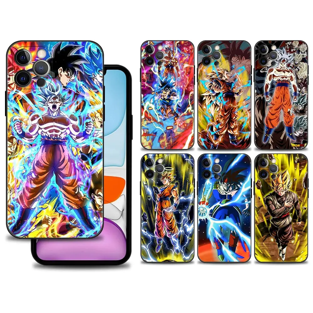 

Mobilephone Case for iPhone 13 12 11 Pro Max XR X XS 8 7 Plus SE 13mini 12mini Cover Silicone Bumper Super Son Gokus Dragon Ball