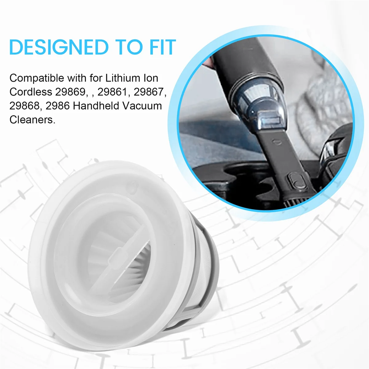 Сменный моющийся двухуровневый фильтр HEPA совместимый с ручными пылесосами Bissell