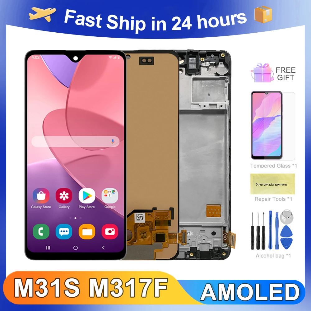 ЖК-дисплей M31S Super AMOLED для Samsung Galaxy M31S M317, сенсорный экран с дигитайзером в сборе, детали для Samsung M317F M317F/DS Lcd